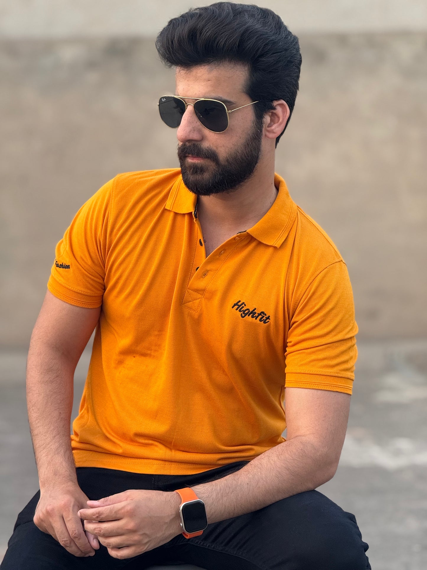 Mustard Classic Basics Cotton Polo