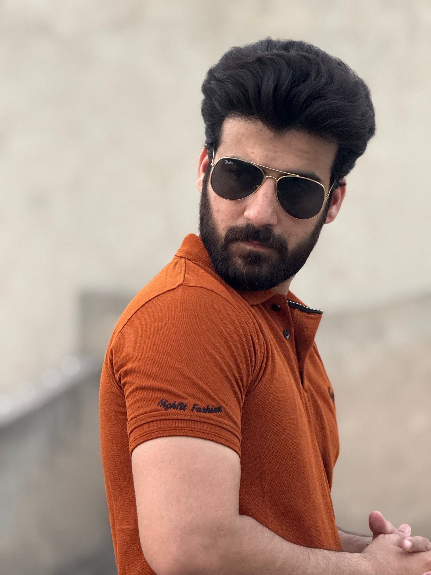 Brown Classic Basics Cotton Polo