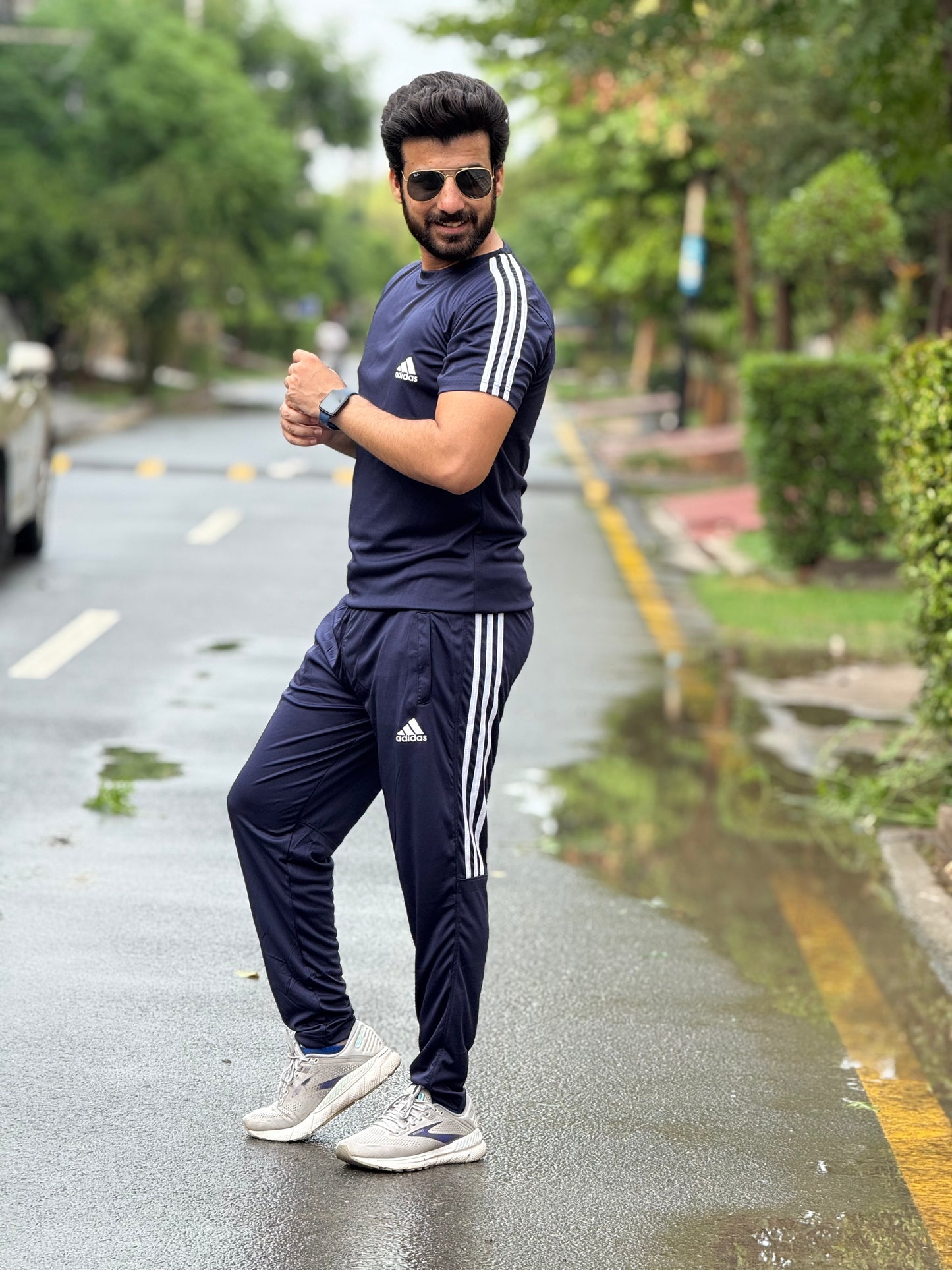 Adi Dri-fit Tracksuit- Navy