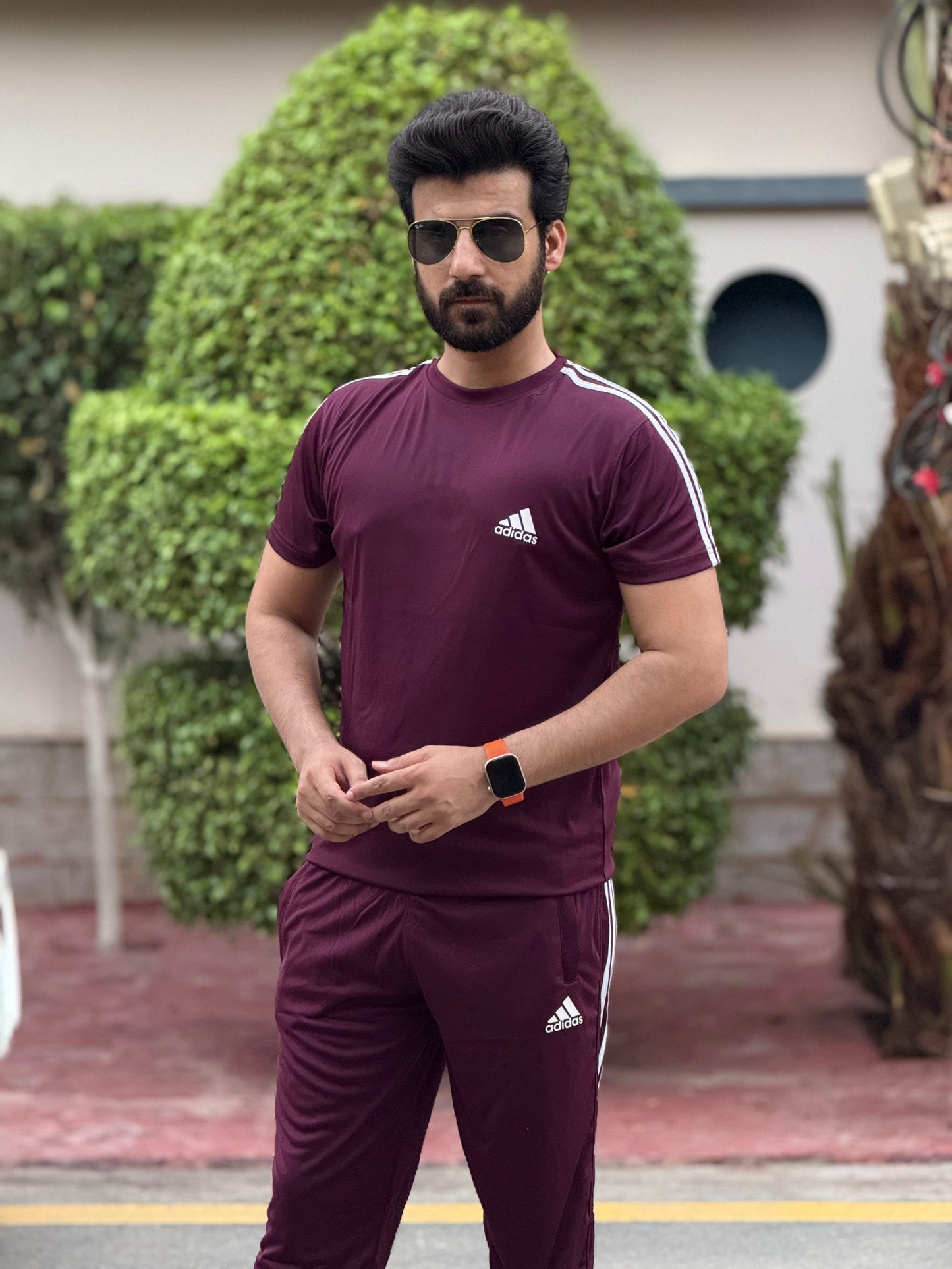 Adi Dri-fit Tracksuit- Maroon