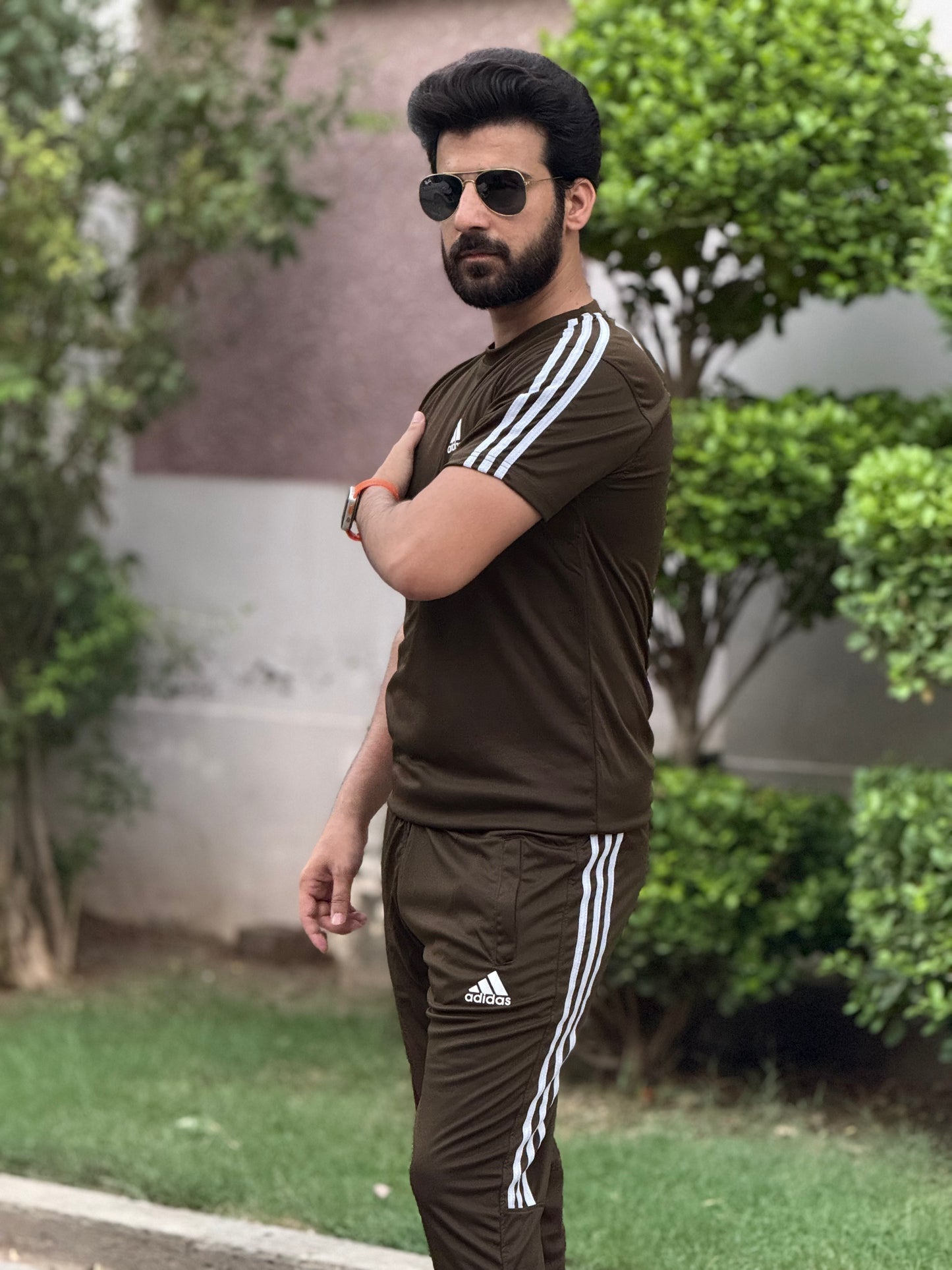 Adi Dri-fit Tracksuit- Olive Green