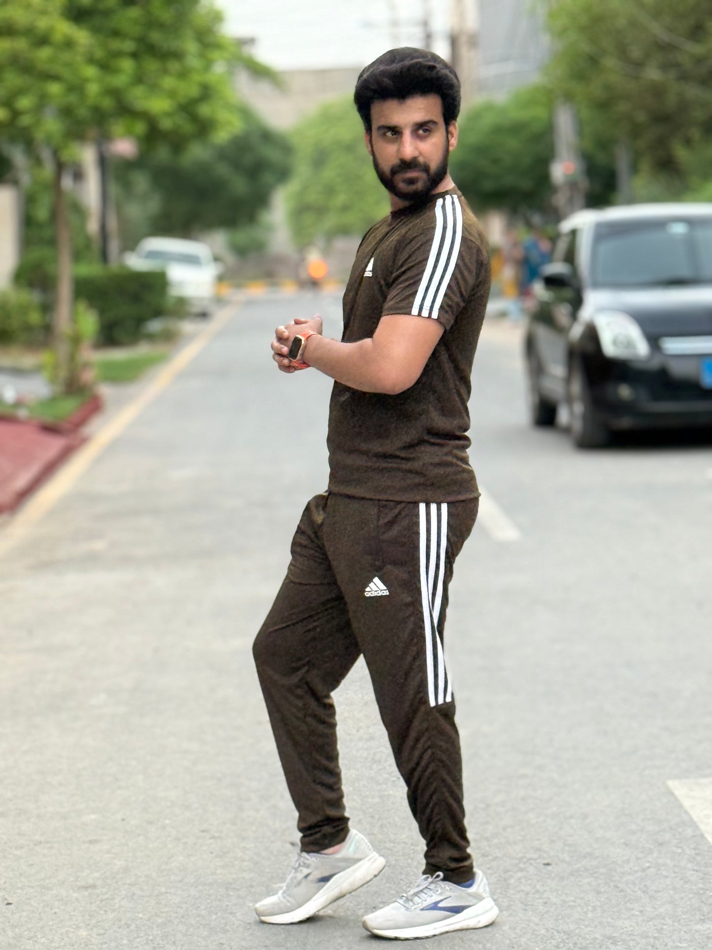 Adi Dri-fit Tracksuit- Olive Green