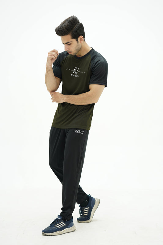 Raglan Contrast Dri-Fit – Olive/Black
