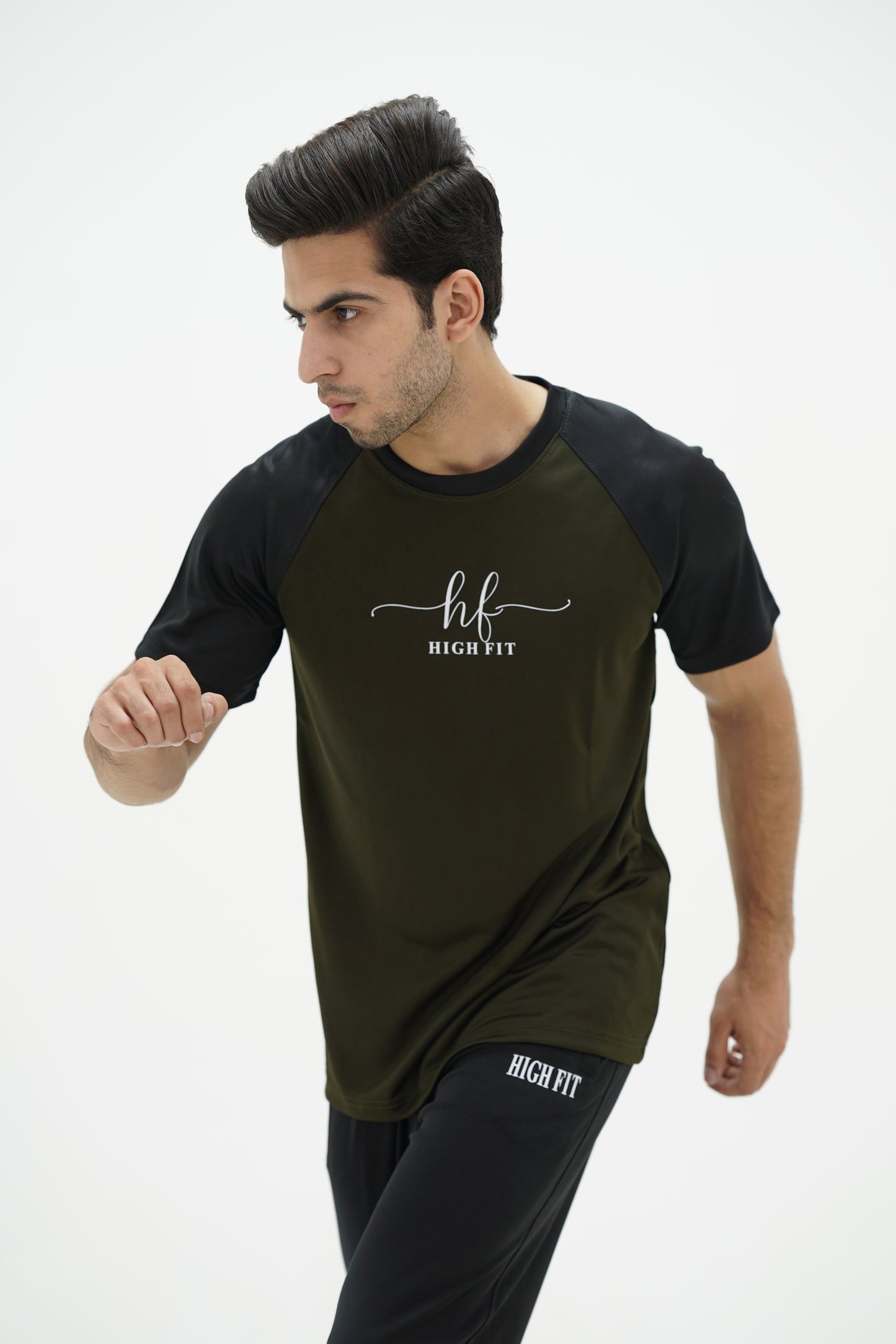 Raglan Contrast Dri-Fit – Olive/Black