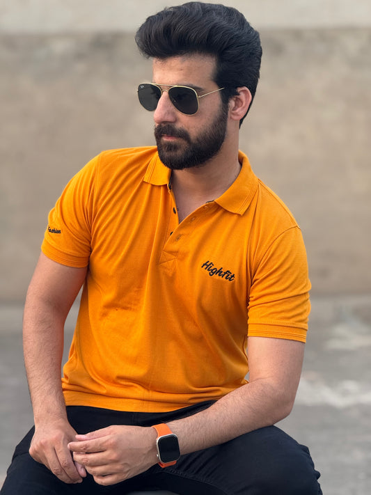 Mustard Classic Basics Cotton Polo