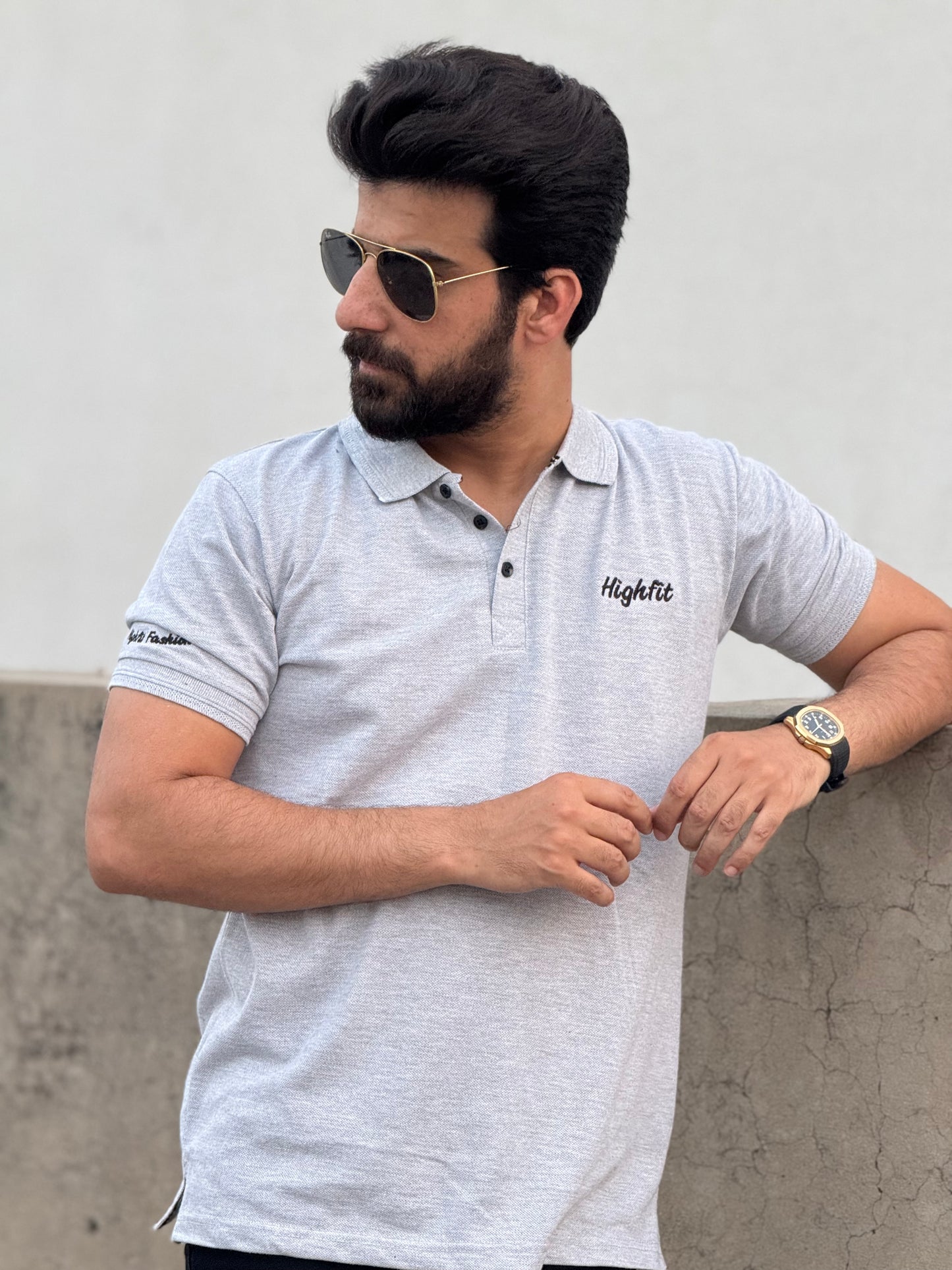 Light-Grey Classic Basics Cotton Polo