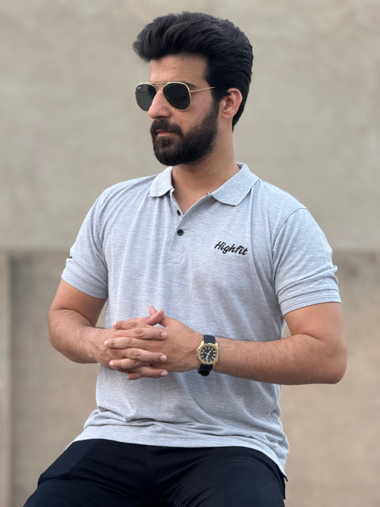 Light-Grey Classic Basics Cotton Polo