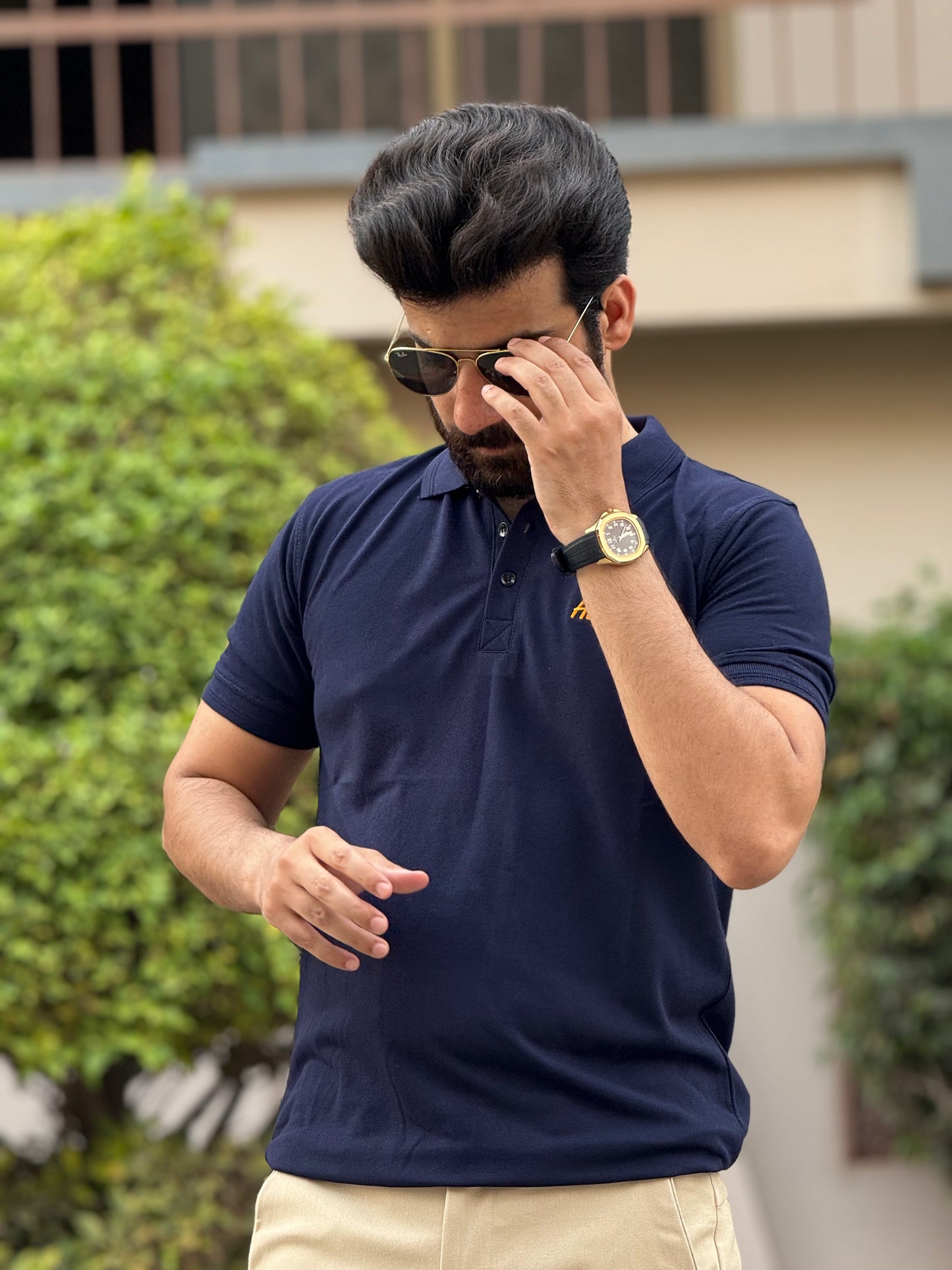 Navy Classic Basics Cotton Polo