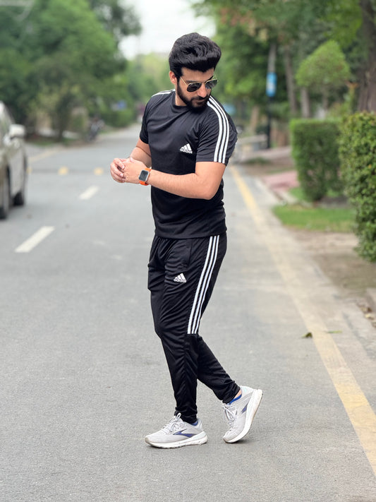 Adi Dri-fit Tracksuit- Black