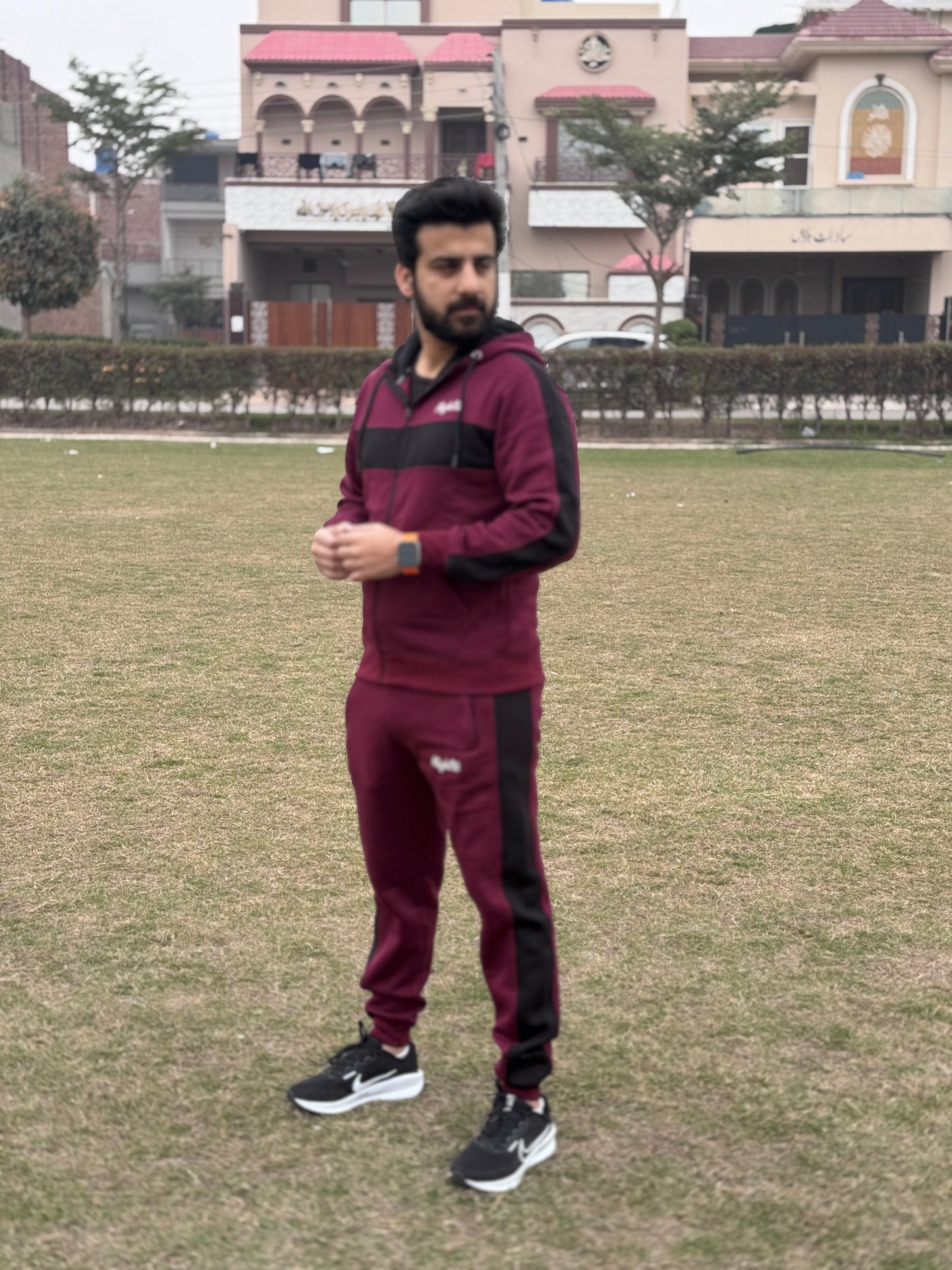 Imperial Cotton Flece Tracksuit- Burgundy/Black