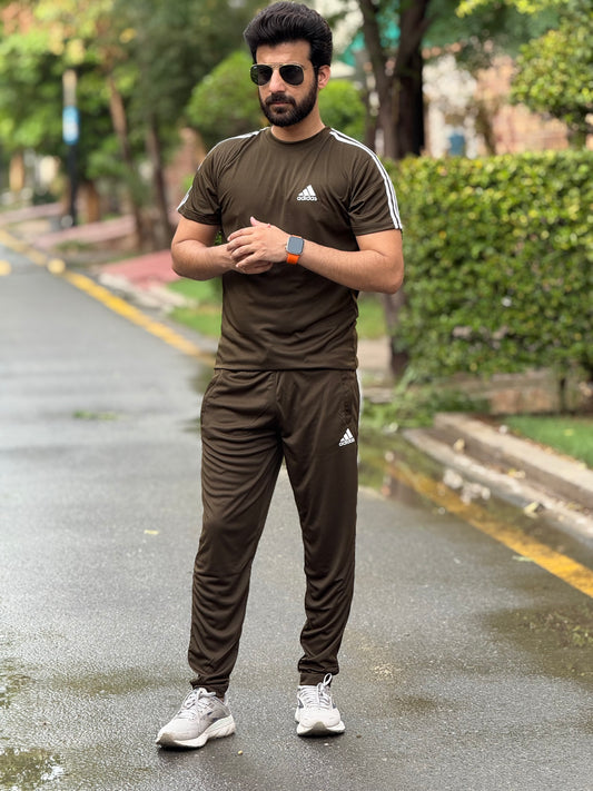 Adi Dri-fit Tracksuit- Olive Green