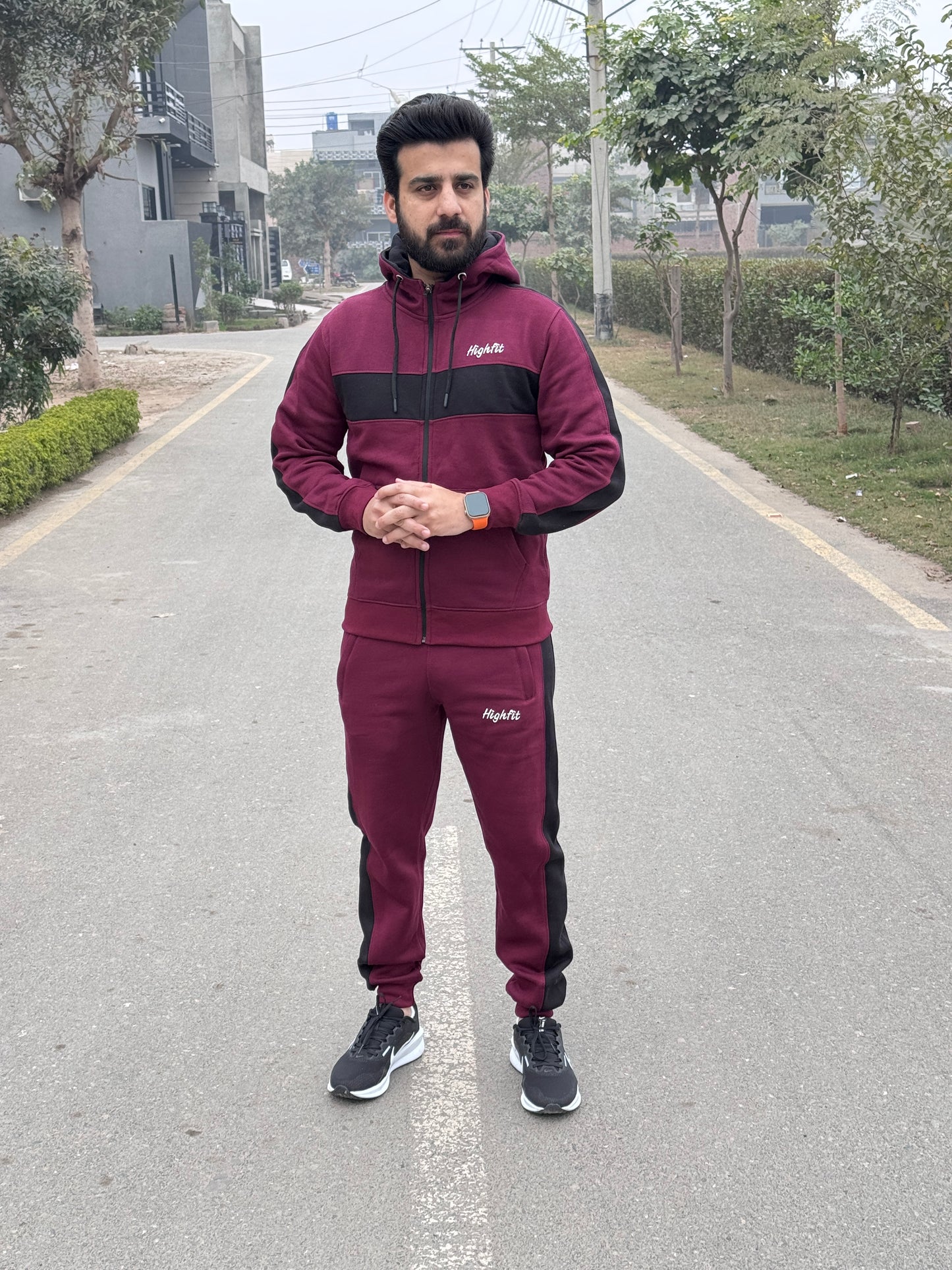 Imperial Cotton Flece Tracksuit- Burgundy/Black