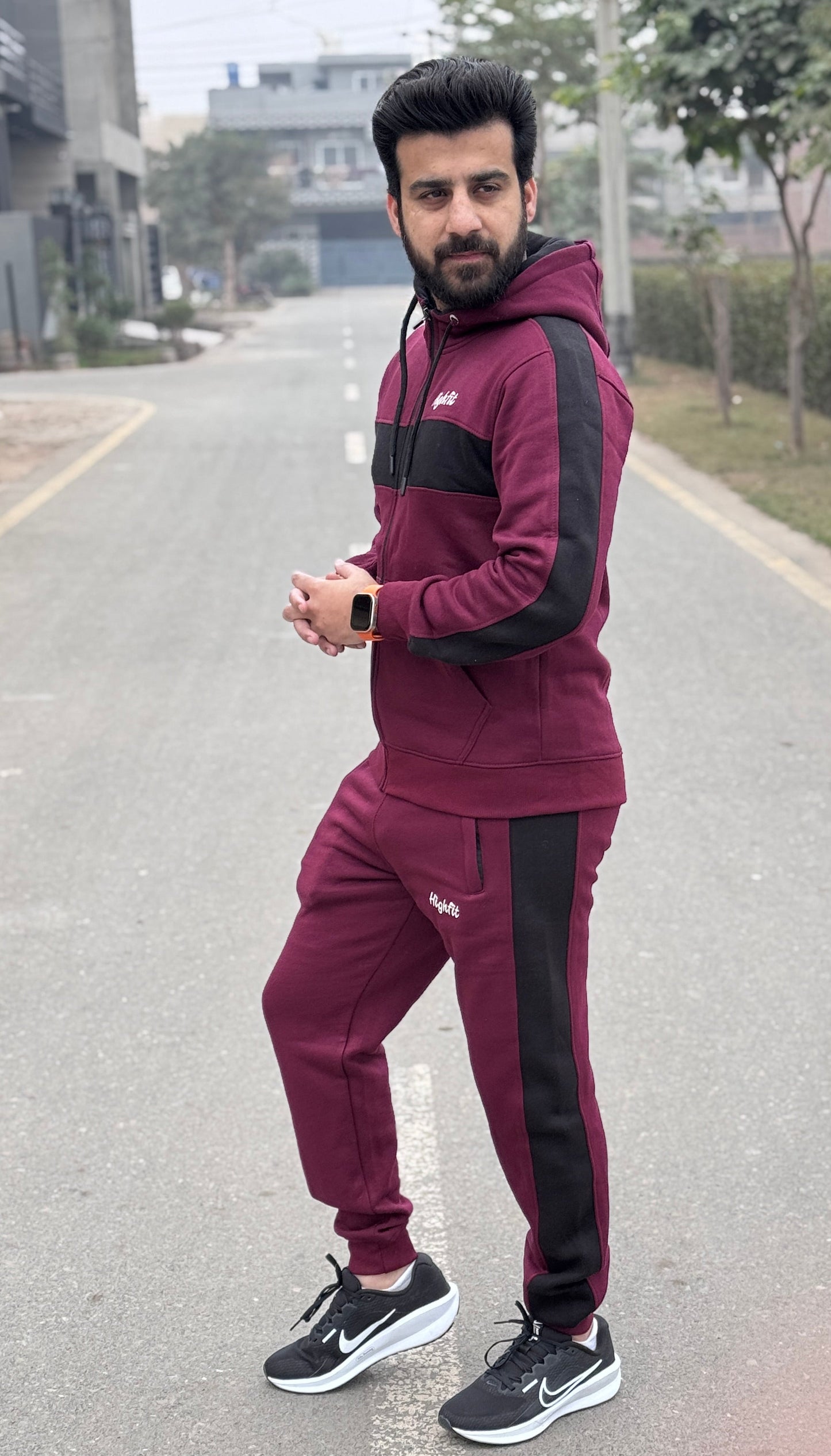 Imperial Cotton Flece Tracksuit- Burgundy/Black