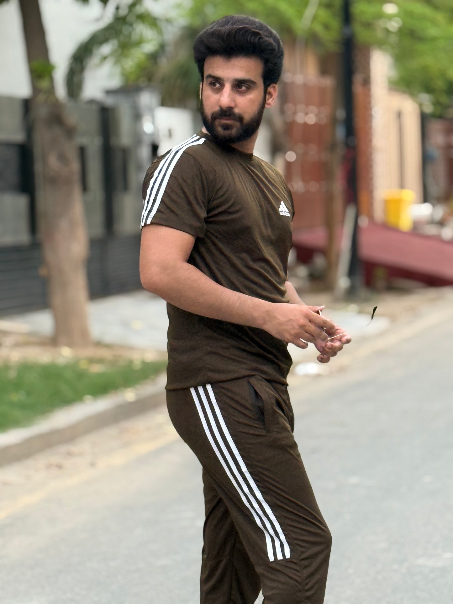 Adi Dri-fit Tracksuit- Olive Green