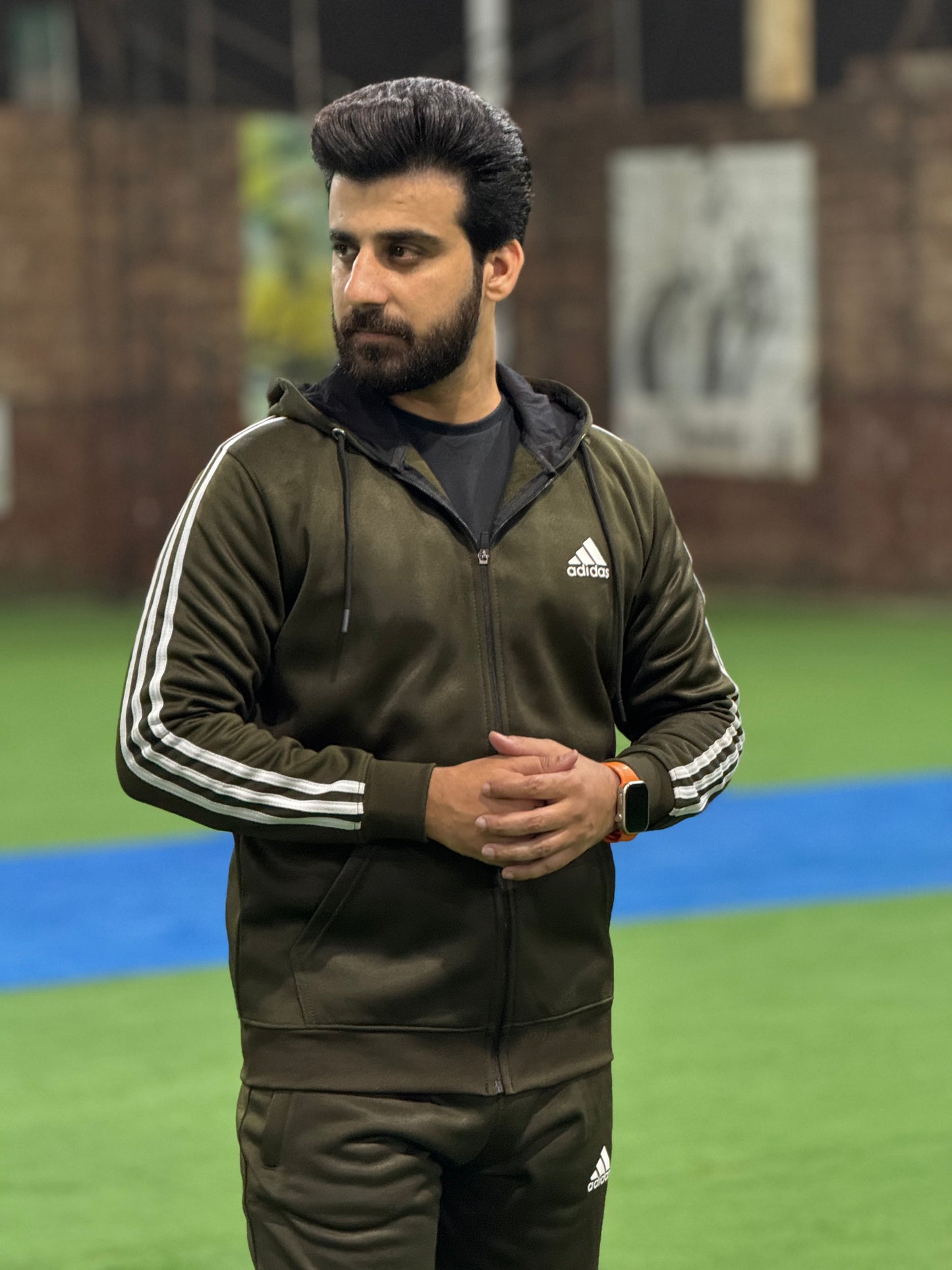 Adi Premium Dri-Fit Flece Tracksuit - Olive Green